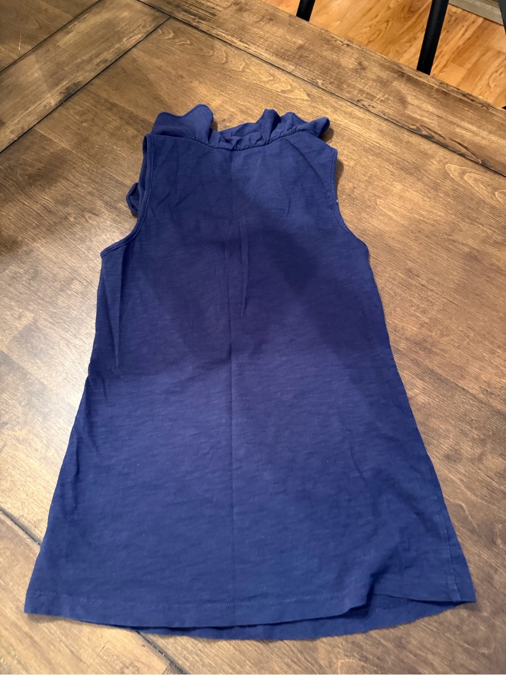 Lilly Pulitzer Navy Ruffle-Front Tank Top - Picture 4 of 6